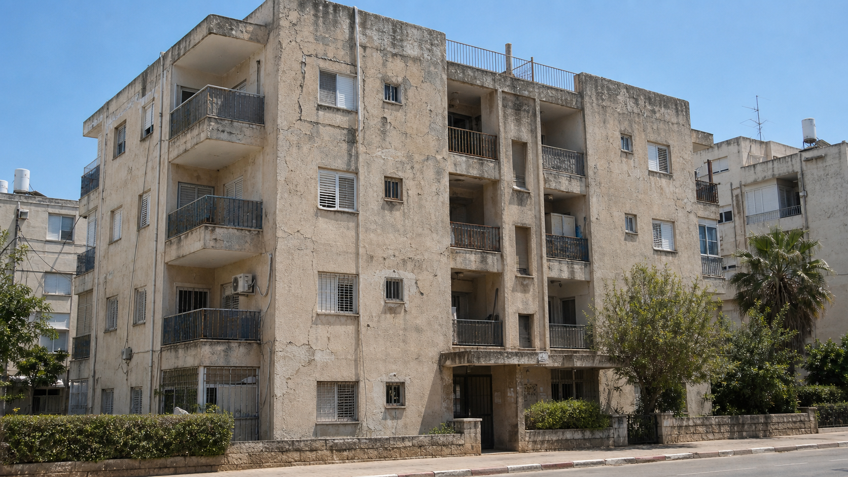 בניין לפני שיקום
